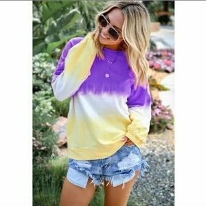 Women's Long Sleeve Tye-Dye Print Tee